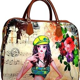 Elegant Digital Printed Exclusive Formal Duffle Travel Bag Handbag Stylish Handbag Fashionable Girls & Women Handbag (Color Design Assorted, May diffre from Image shown) Multi Print d4-image-43