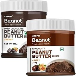 Beanut Chocolate & Dark Chocolate Peanut Butter 340gm each | 100% Vegan Peanut Butter, 100% Pure Roasted Peanut | High in Protein Spread, Gluten & Cholesterol Free, Nut Butter-18
