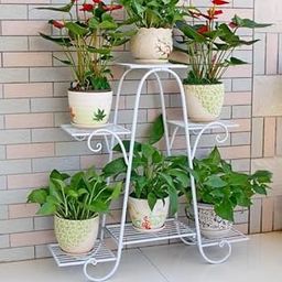 Dime Store Multi Tier Plant Stand Flower Pot Stand For Balcony Living Room Otdoor Indoor Plants Plant Holder Home Decor Item (6-Tier, White)-image-76