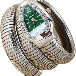 Ladies Snake Bracelet Fashion Watch - Creative Quartz Design, Personality Oval Dial, 50m Waterproof-image-2