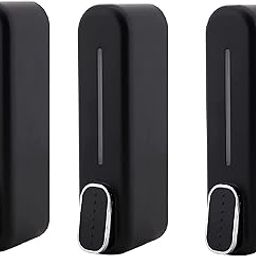 Bathoyum Liquid soap Dispenser and sanitizer (350 ml) Set of 3 (Black), Plastic-image-30