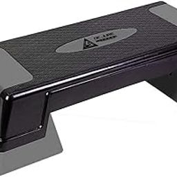 Abb Initio Gym Adjustable Workout Aerobic Stepper, Aerobic Exercise Step Platform with 2 Risers, Exercise Step Deck for Fitness, 75 CM Trainer Stepper with Non-Slip Surface Home Gym & Extra Risers Options, Grey-18
