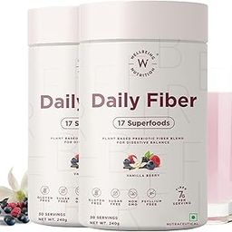 Nutrition Daily Fiber Powder | Weight Management, Sugar Control, Bloating, Constipation | Organic Prebiotic Digestive Fiber Supplement | Vanilla Berry | 60 Servings | Pack Of 2-image-70