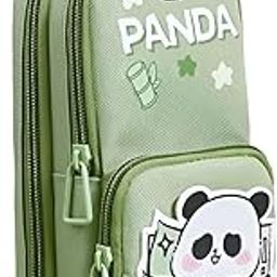 Tap2kaart Large Capacity Pencil Case - Cute 3-Compartment Stationery Organizer for School Supplies, Office, Travel, Ideal Gift for Students, Artists, and Art Lovers, Holds 50 Pens or Pencils (Green)-image-58