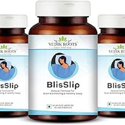 Vedikroots BlisSlip | Promotes Restful Sleep | Natural Sleep Support Supplement For Men & Women | 60 Veg Capsules (Pack of 3)-image-15