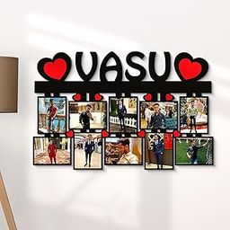 Babawill 10 Photos Customized Frame with Name | Personalized Photo Frames Collage | Wooden Personalized Gift | Customized Frames for Wall Decor | (Size 12x18 in/Wooden)-image-38