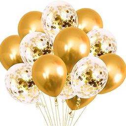 Party Propz Golden Latex & Confetti Balloons for Birthday Decoration Items - 18Pcs Pack Balloons for Birthday, Birthday Balloons for Decoration, Confetti Balloons for Decoration (Latex)-image-77