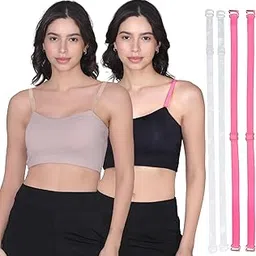 dchica Essentials Detachable Nylon Elastane fabric Bra Straps For Women, Adjustable Bra Accessories, Fancy Bra Straps (Pack of 2)-picture-28