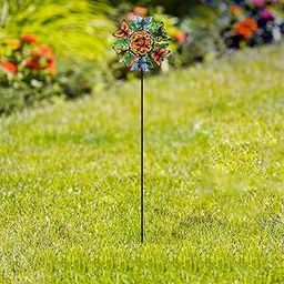 UJEAVETTE Windmill Crafts Double Side Modern with Prongs Base Stake for Backyard Patio Butterfly-image-87