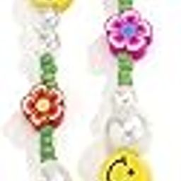 Young & Forever Gift Valentine Gift For Girlfriend Boyfriend Smiley Beaded Phone Lanyard -Yin Yang Evil Eye Heart Beaded Phone Charm Wrist Strap For Women & Girls - Gold-picture-31