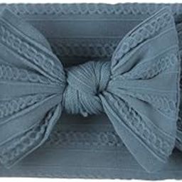 SYGA Baby Headbands Soft Nylon Bow Hairbands Strechable for Newborns, Infants, Toddlers and Kids 0-3 Years (Navy Blue)-image-83