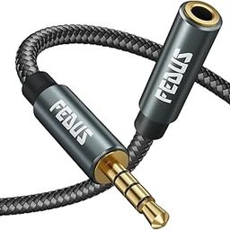 FEDUS 3.5 Mm Male To Female Aux Extension Audio Cable With Microphone Nylon Braided Trrs 4 Pole Stereo Audio Extender Cord Aux Cable For Car,Aux Cable For Speakers,Earphone Headphone,Phone 5M Gray-picture-13