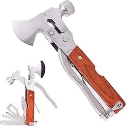 ROSEKULI 12 in 1 Multitool Axe - Hammer Multi-functional Camping Survival Gear Kit Outdoor Hiking, Car Emergency Escape Pocket Hand Tool Set Axe Hammer Hatchet Wrench & More Stainless Steel | 17 cm-image-98