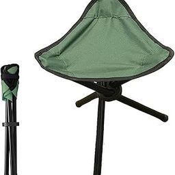 Kuber Industries Portable Stool for Travelling|Foldable Outdoor Sitting Chair|Tripod 3 Leg Chair|GREEN|-picture-6