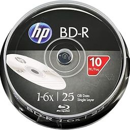 HP Bluray BDR 25GB Premium Recordable Disc Cake Box Spindle 6X Speed (Pack of 10)-2