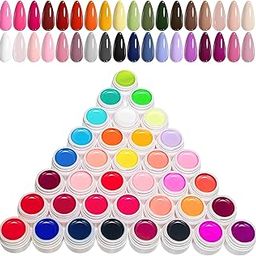 THR3E STROKES 36 Colors NailArt Polish, Gel Paint Nail Kit, Gel Paint for Nails Art for Nails DIY Nail Art Design (TS 36)-picture-36