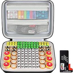 Battery Organizer Storage Case, 118+ Batteries Carrying Holder Container Box Double Mesh Pockets for AA AAA 9V C D with BT-168 Battery Tester (Batteries are Not Included)-19