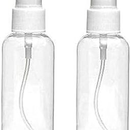 100ML Empty Refillable Fine Mist Sprayer Atomizer Spray Bottle with Ultra-Fine Mist Pump and Cap, for Home/Travel/Beauty/Makeup/Sanitizer-100ml,Transparent (Pack of 2)-0