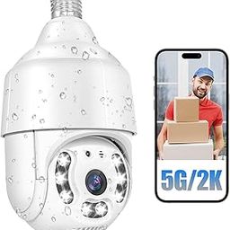 OJR 2K HD Light Bulb Security Camera Waterproof, 5G/2.4G Wireless WiFi Security Cam with Color Night Vision, Human Motion Detection and Alert, Easy Installation for E27 Light Socket-10