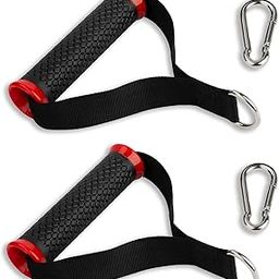 IGNITE WEIGHTS® Heavy Duty Exercise Handles, Cable Handles Gym Equipment Attachment, Double D-Ring Grips, Encrypted Webbing, Design Non-Slip Comfort Grips 2 Handle, 2 Hook-13