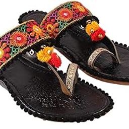 Rajasthani Jaipuri Work Kolhapuri Ethnic Womens Girls Ladies Slipper Pink-image-34