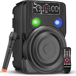 Krisons Ultima 30W (8" Woofer) Portable Multimedia Bluetooth Speaker with Wireless Mic for Karaoke, LED Display with Bluetooth, FM, USB, Micro SD Card, AUX Connectivity-31