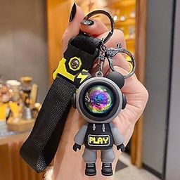 Polyvinyl Chloride (PVC) 1 Pc Keyring & Keychain For Car, Double Pendant Ring Space Astronaut Keychain Home Key Student Bag, Multicolor-11