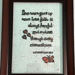 A5 quotes handmade arts glass painting with framed-image-23