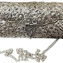German Silver Vintage Handmade Sling Hand Clutch/Sling Purse for Women - Size 7.5 * 3.5 * 4.5 inch-image-55