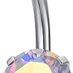 316L Stainless Steel Double Crystal Belly Button Navel Ring for Women and Girls (BB0029) 1 Pc-image-51