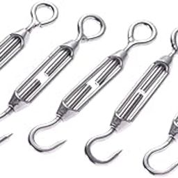 Anneome 5pcs Stainless Steel Turnbuckle Wire Tensioner for Rope Rigging for Projects Outdoor Use and String Light Installation-image-30