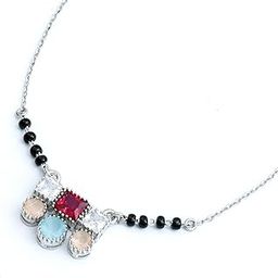 925 Sterling Silver 18 inch Mangalsutra black bead Swiss Zirconia CZ Anti tarnish hypoallergenic Nickel free Pure Rhodium | Gift for Women |6 Months Warranty-image-12