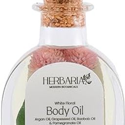 Herbaria Daily Moisturizing Body Oil - White Floral | ALL SEASON, 100% Vegan, Enriched With Almond, Grapeseed, Pomegranate, Avocado, Argan, Baobab, Rosehip, Neroli, Geranium, Vitamin E-image-9