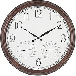 BESTIME MT-33 23-Inch Three-in-one Metal Wall Clock.Indoor,Outdoor,Thermometer,Hygrometer,Weather Resistant,Garden,Lanai.-picture-12