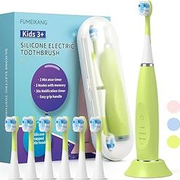 Kids Electric Toothbrushes Sonic Rechargeable Tooth Brush for Boys and Grils Smart Timer Power Toothbrush 3 4 5 6 7 8 9 10 11 12 - Green-picture-28
