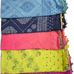Cotton Blend Printed Dupatta For Women,Pack of 5_Falgun Print Motiya Matching1, Assorted-picture-24