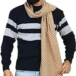 manra Men's Woolen Printed Soft & Warm Muffler, Scarf For Winter (MEN FISH BONE MUFFLER)-picture-49