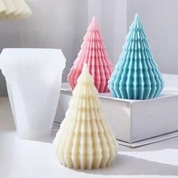 FirstTry Christmas Tree Candle Mold I 3D Fondant Silicone Origami Pattern Tree Scented Wax Mould I Succulent Molds | Handmade Candles Making | for Mousse Dessert Soap Cake DIY Decorating-image-16