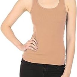 Camisole Beige Color Hosiery Stretchable Tank Top Camisole with Broad Strap-picture-41