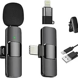 Wireless Microphone mic for Video Recording, Type-C Compatible, Noise Cancellation, for Android, iPhone, Camera, Perfect for Youtubers & Streamers, Black (Wireless Mic)-image-8