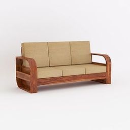 Solid Sheesham Wood 3 Seater Sofa Set For Living Room Furniture, Wooden 3 Seater Sofa Set - (Honey Finish), Brown-picture-30