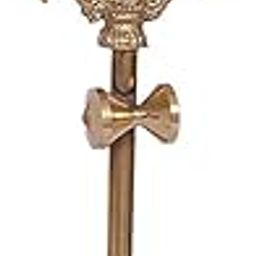 VR Creatives Brass Damru Trishul on Stand Show Piece Decoration Items for Pooja Room, Temple Home Decor, Puja House & Office Mandir H - 10CM-image-26