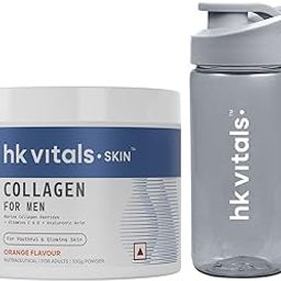 hk vitals Marine Collagen for Men Supplement (Orange, 100g) | Vitamin C, E, Sodium Hyaluronate | For Youthful & Glowing Skin with Sipper-10