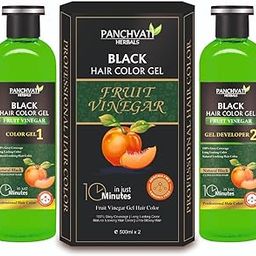 Panchvati Herbals Fruit Vinegar Black Hair Color Gel | Long Lasting Color | 100% Grey Coverage - (500 X 2)-image-13