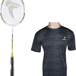 FLYPOWER BADMINTON RACKET AGNI 3 WITH T-SHIRT R-NECK BLACK SIZE L-picture-18