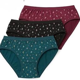 Women's Mid-Rise Cotton Bikini Panties – Pack of 3 | Women's Cotton Low Waist Printed Bikini Panty Ladies' Soft CottonPanty Multicolor-picture-27