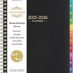Planner 2025-2026 - Planner/Calendar 2025-2026, Jul.2025 - Jun.2026, Weekly & Monthly with Tabs, 6.3" x 8.4", Back Pocket + Twin-Wire Binding - Mystic Black-picture-32