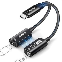 UGREEN Magnetic USB C to 3.5mm Audio Adapter and Charger 2 in 1 Hi-Res 32bit/384kHz Aux to USB C with PD 60W Fast Charging Dongle Cable for iPhone 16 Pro Max, Galaxy S24 Ultra, Pixel 8, iPad Pro/Air-1