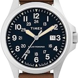 Expedition Field Post Analog Watch for Man with Blue Round Dial & Brown Leather Strap Band Water Resistant Men's Wrist Watches - TW2V03600X6-image-50