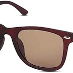 Metal Hinges Heavy UV Protected Glass Lens Square Sunglasses for Men (Black & Brown)-image-66